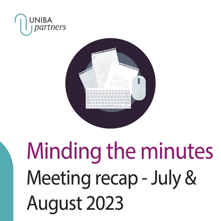 Minding the minutes: a recap of UNIBA’s monthly meetings