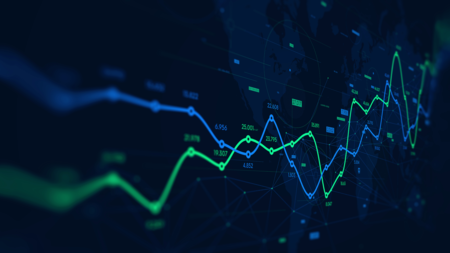 green and blue graph lines