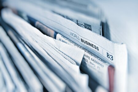 Close-up of newspapers