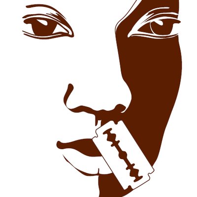 illustration of person and razorblade